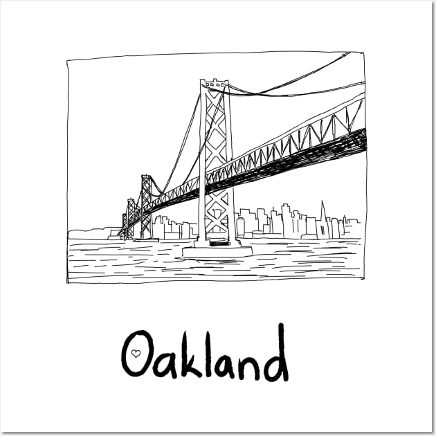 Cityscape Oakland California Wall Art by jitkaegressy